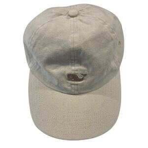 Vineyard Vines White Baseball Hat, Leather Strap Whale Logo